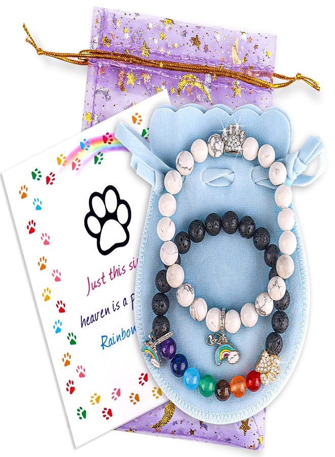 PSZEZNZ Pet Dog Cat Memorial Gifts Rainbow Bridge Bracelet for Beloved, Loss Sympathy Jewelry Gift Bracelets,personalized memorial gifts - Image 1