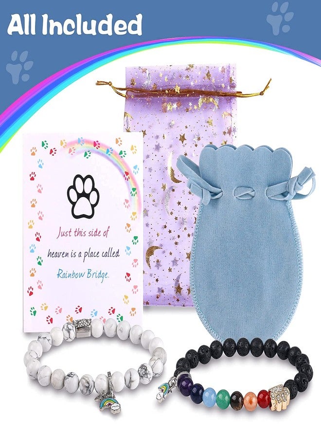 PSZEZNZ Pet Dog Cat Memorial Gifts Rainbow Bridge Bracelet for Beloved, Loss Sympathy Jewelry Gift Bracelets,personalized memorial gifts - Image 2