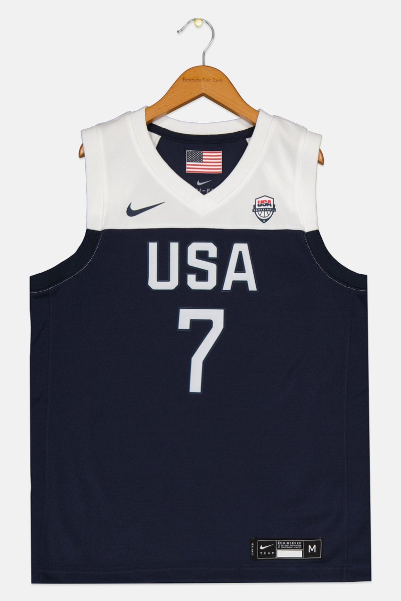 Nike Kids Boy USA Team Dri Fit Sleeveless Basketball Jersey, Navy  - Image 1