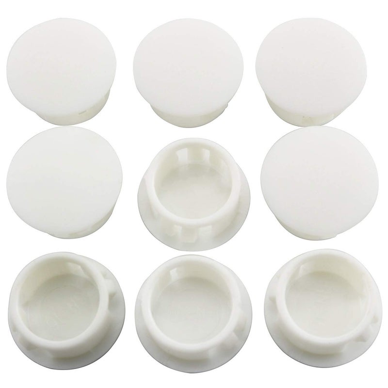 Longdex Hole Plug 50PCS White Round Nylon Locking Hole Plug Button Fastener Cover 13mm