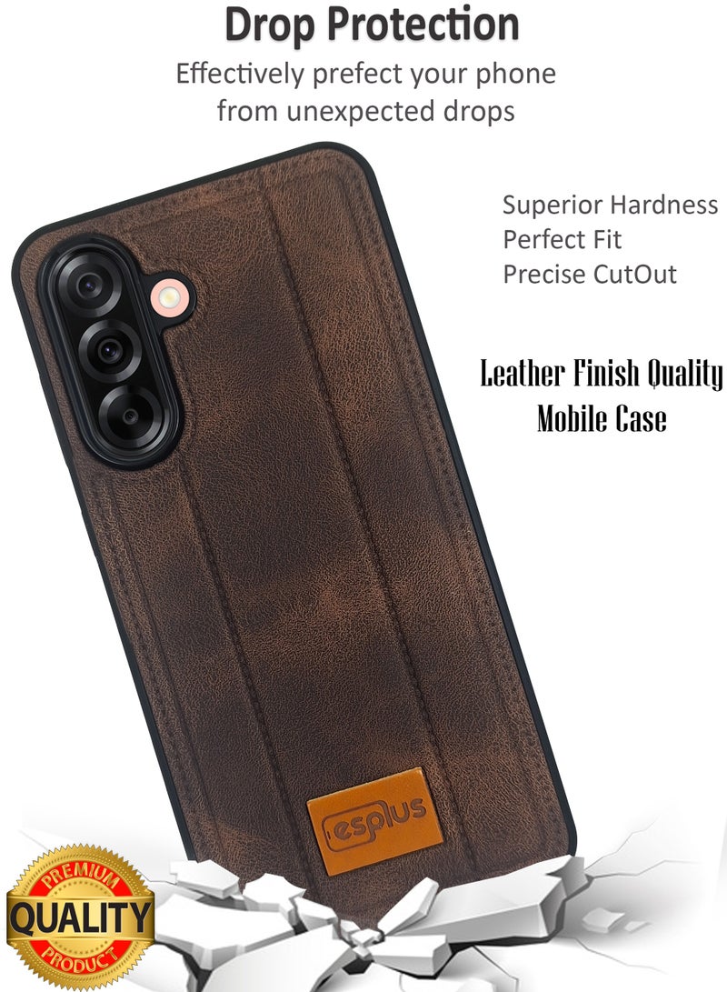 Samsung Galaxy A26 5g Premium Silicone Leather Finish Back Case  | High Quality Silicone Case Cover Designed for Samsung Galaxy A26 5g  | Ultimate Impact Protection ,Shockproof, Anti-Fingerprint , Comfortable feel and Durable back protection Case for Samsung Galaxy A26 5g  - Black/Brown - Image 3