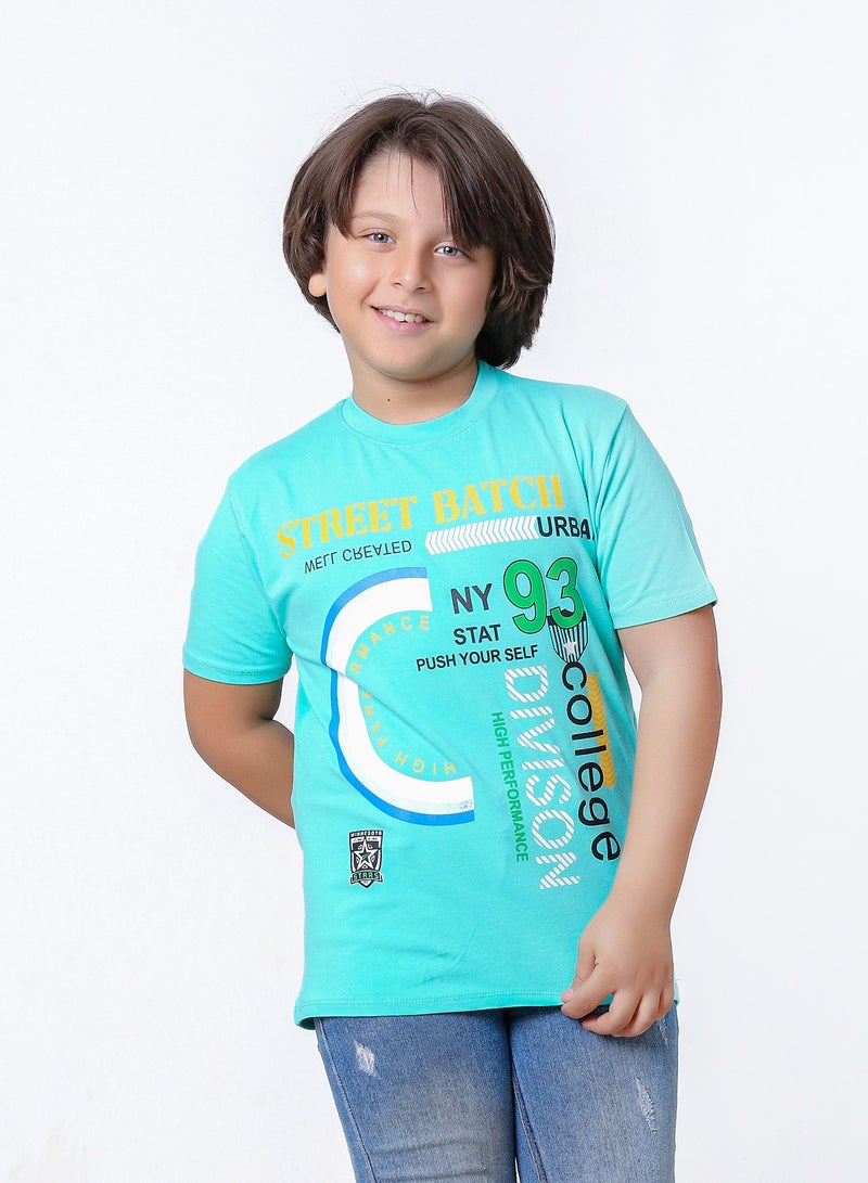 بيبو تيشيرت اولادى مطبوع نص كم - Image 1