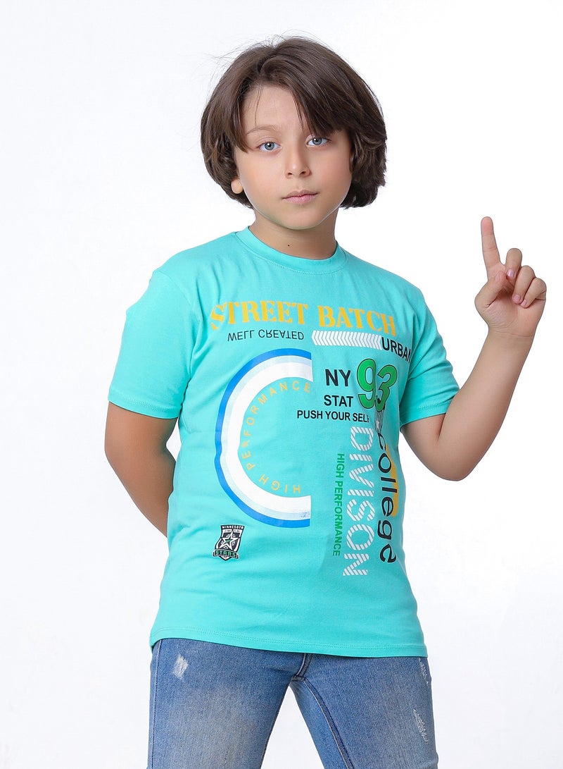 بيبو تيشيرت اولادى مطبوع نص كم - Image 2