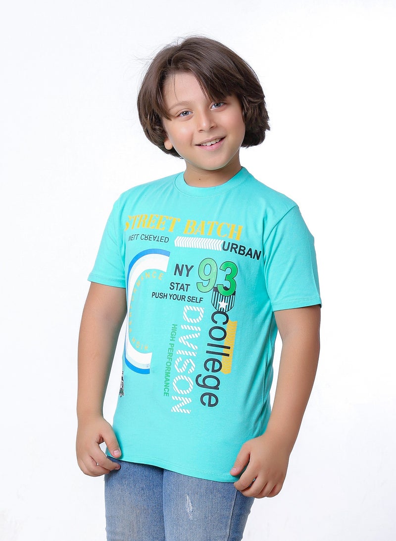 بيبو تيشيرت اولادى مطبوع نص كم - Image 3