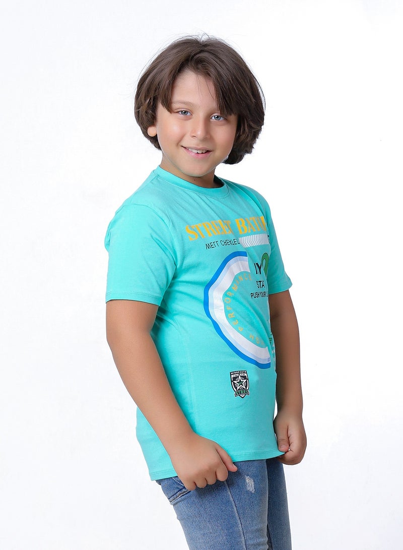 بيبو تيشيرت اولادى مطبوع نص كم - Image 4