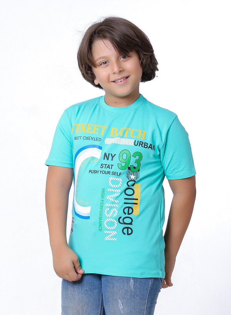 بيبو تيشيرت اولادى مطبوع نص كم - Image 5