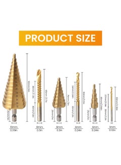 Serplex Serplex 6PCS Step Drill Bits Set HSS High Speed Steel for Stainless Steel Metal Wood Plastic Drilling 432MM420 MM412MM6MM8MM3MM with Case for Woodworking DIY Lovers  - Image 2