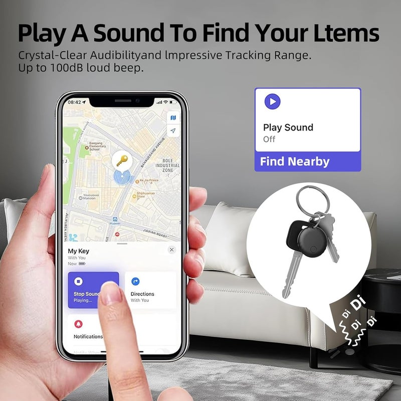 umoven Tracker Tag, Smart Tag Works with Find My App (iOS 14.6 Above), Keys Finder and Item Locator for Luggage, Backpack, Suitcases and More, Replaceable Battery, IP67 Waterproof Tracking Tags-5 Pack(Black) - Image 3