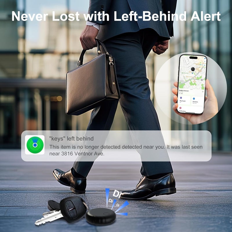 umoven Tracker Tag, Smart Tag Works with Find My App (iOS 14.6 Above), Keys Finder and Item Locator for Luggage, Backpack, Suitcases and More, Replaceable Battery, IP67 Waterproof Tracking Tags-5 Pack(Black) - Image 4