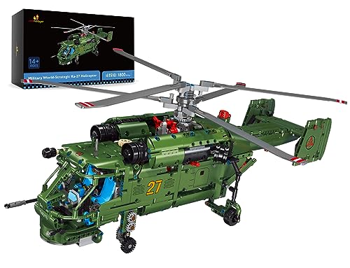 JMBricklayer Military Helicopter Building Sets 61510 Ka27 Helicopter Collectible Display Model Airplane Military Collection Construction Toys for Teens and Adults Gift Ideas1800 Pieces - Image 1