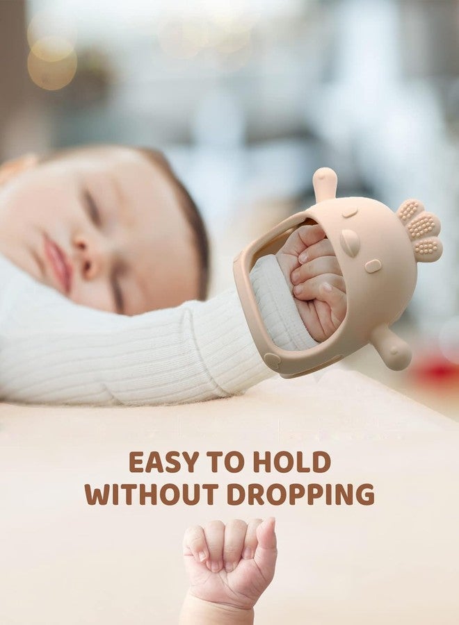 lizepto Baby Toy - 2 in 1 Teether for Infants | Silicone & Neem Wood Teether | BPA Free, Soft, Safe & Non-Toxic Chewing Toy for Babies | Natural Soothing Relief (Beige Teether) - Image 5