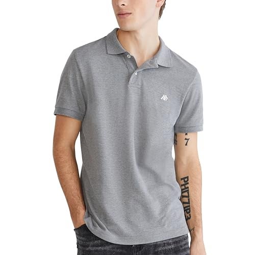 Aeropostale Aero A87 Solid Pique Polo, Charcoal Heather Grey, M - Image 3