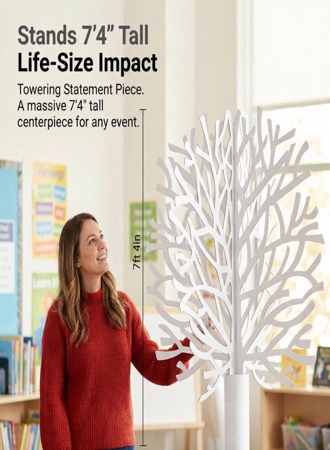 TCDesignerProducts Anderson's Die-Cut White Tree Kit, 7'4" Tall DIY Cardboard Tree for Winter Wonderland, Holiday Decor, Classroom Crafts, Parades, Events, Christmas Parties & More - Image 2