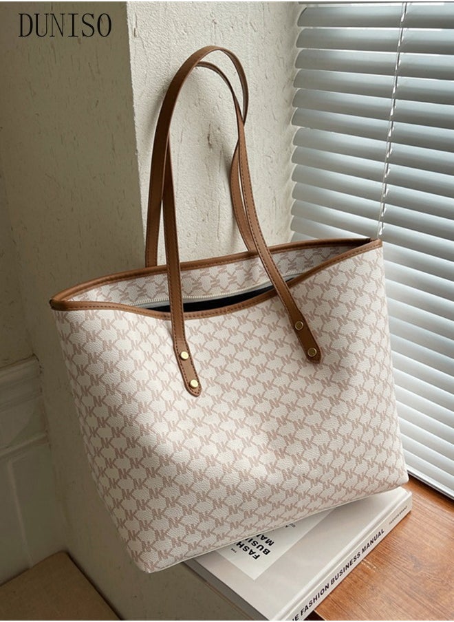 DUNISO - Women's Shoulder Tote Bag Faux Leather Handbag for Women Large Capacity Messenger Fashionable Travel Shoulder Bag for Ladies Girls College Students - Image 1