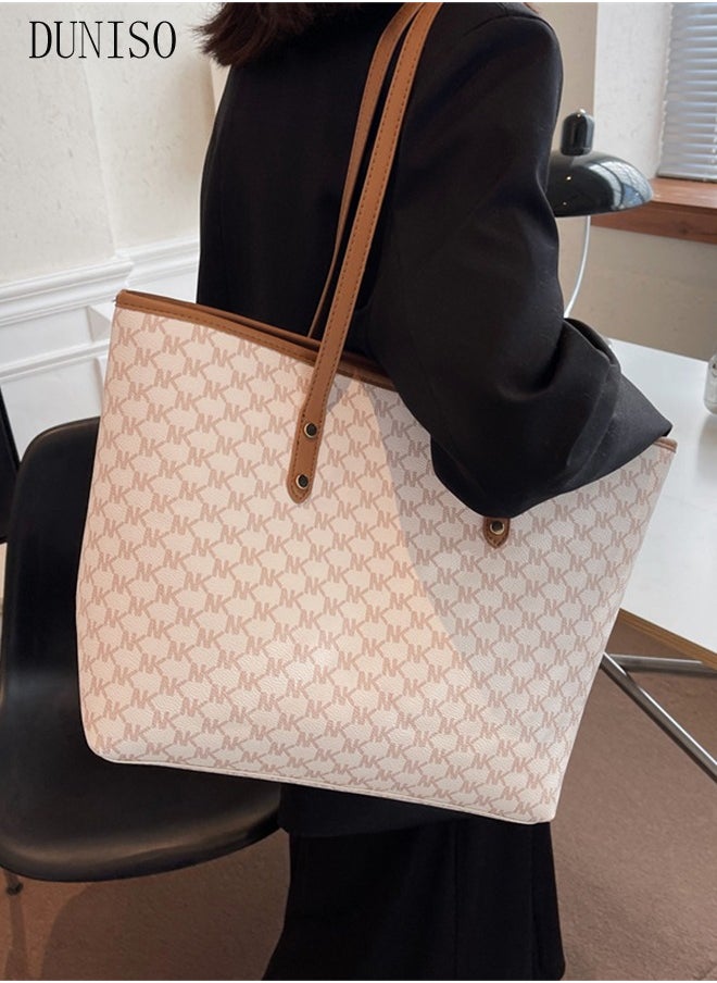 DUNISO - Women's Shoulder Tote Bag Faux Leather Handbag for Women Large Capacity Messenger Fashionable Travel Shoulder Bag for Ladies Girls College Students - Image 1