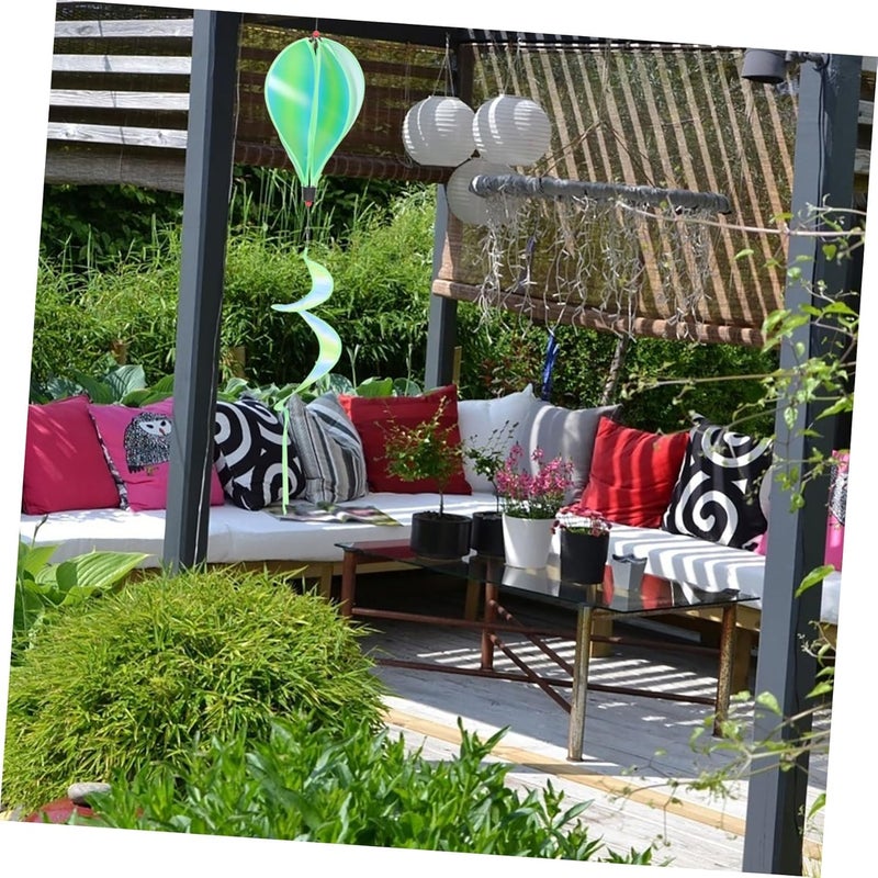 UKCOCO 1Pc Rainbow Wind Hot Air Balloon Wind Spinner Decoration for Outdoor Garden Durable Material Lightweight Portable for Courtyards and Patios Random Color - Image 4