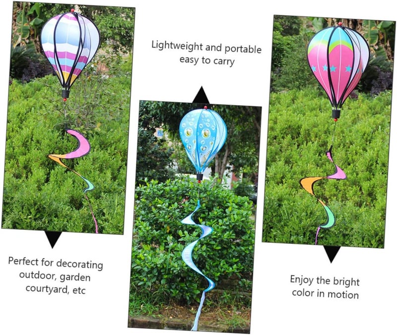 UKCOCO 1Pc Rainbow Wind Hot Air Balloon Wind Spinner Decoration for Outdoor Garden Durable Material Lightweight Portable for Courtyards and Patios Random Color - Image 5