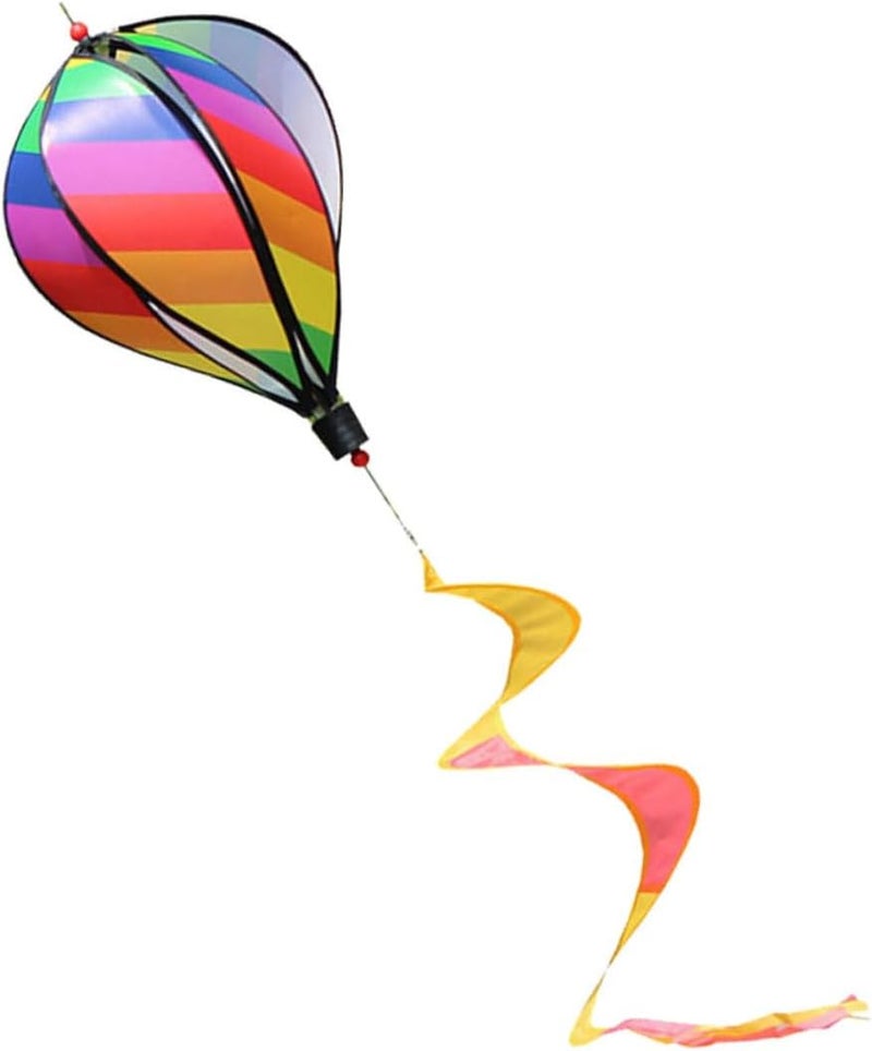 UKCOCO 1Pc Rainbow Wind Hot Air Balloon Wind Spinner Decoration for Outdoor Garden Durable Material Lightweight Portable for Courtyards and Patios Random Color - Image 1