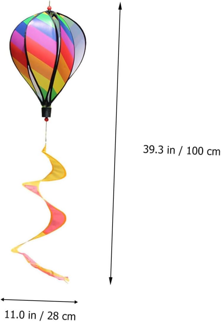 UKCOCO 1Pc Rainbow Wind Hot Air Balloon Wind Spinner Decoration for Outdoor Garden Durable Material Lightweight Portable for Courtyards and Patios Random Color - Image 2