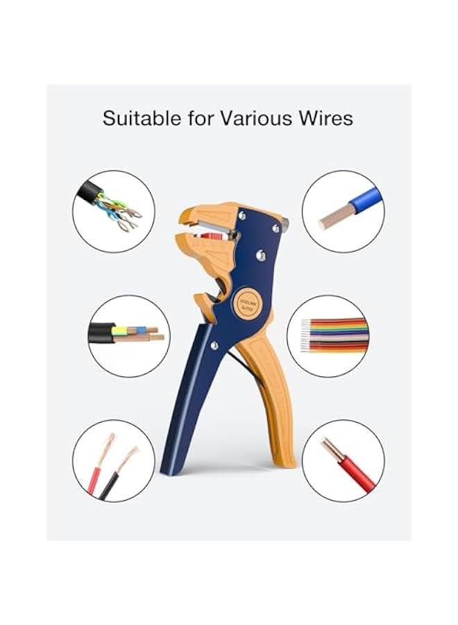 Wire Stripper and Cutter, Professional Quick Strip Automatic Wire Stripper, 2 in 1 Adjustable Electrical Cable Wire Stripping Tool&Eagle Nose Self-Adjusting Wire Pliers (7-Inch) - Image 4