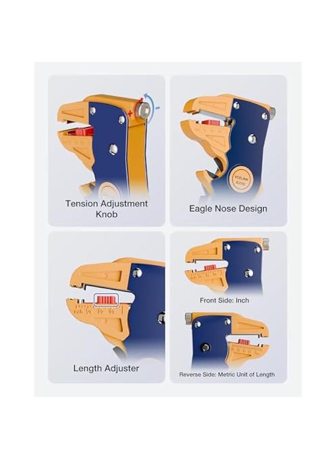 Wire Stripper and Cutter, Professional Quick Strip Automatic Wire Stripper, 2 in 1 Adjustable Electrical Cable Wire Stripping Tool&Eagle Nose Self-Adjusting Wire Pliers (7-Inch) - Image 5