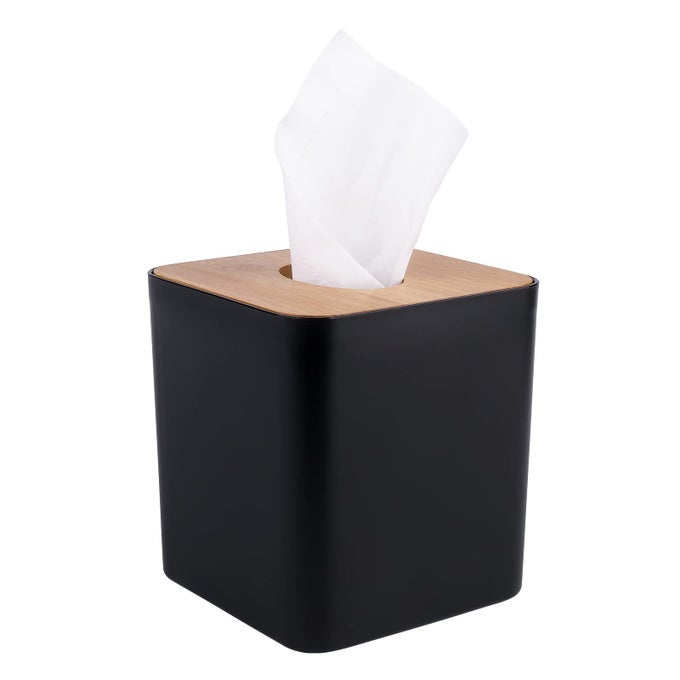 TISSUE BOX COVERTISSUE HOLDERSTISSUE BOX HOLDER FOR BATHROOMSBAMBOO COVER PLATEHOME AND OFFICE5 5 54IN BLACK