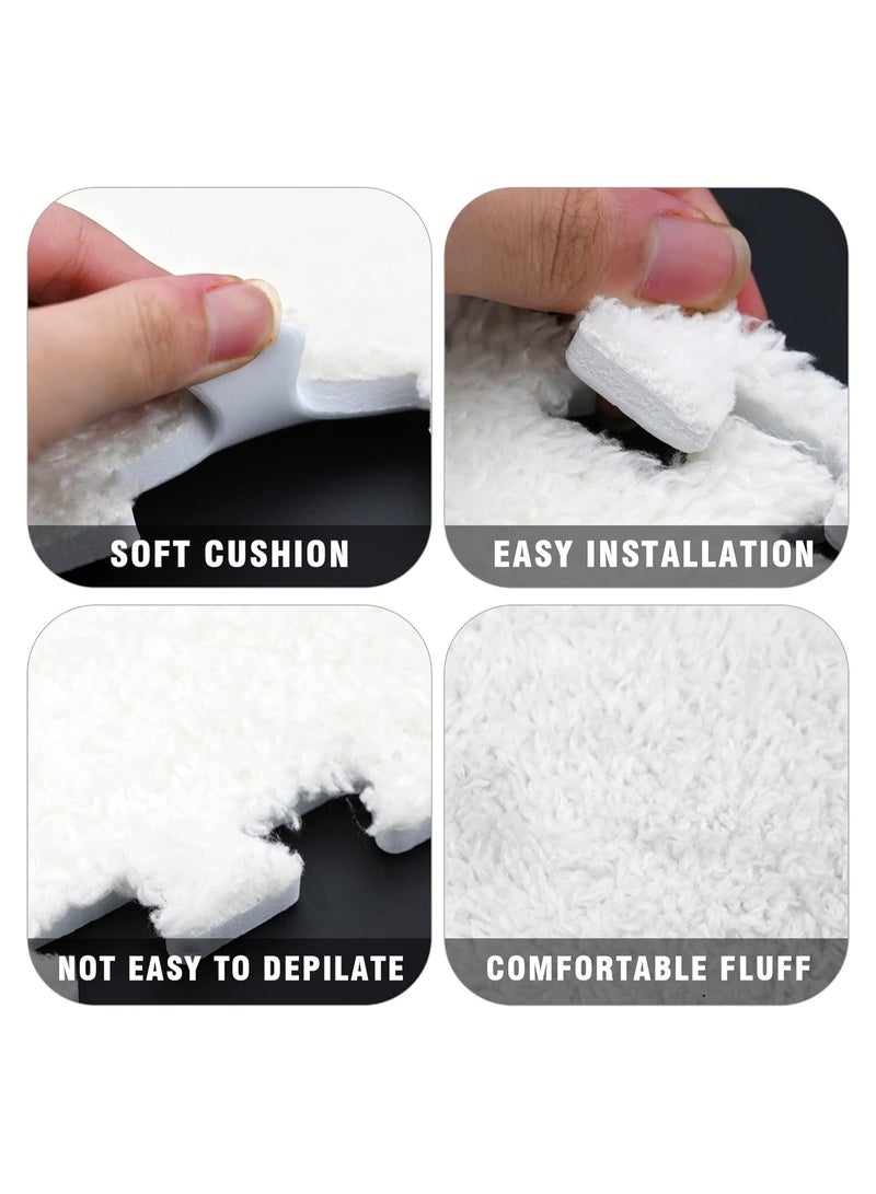 12Pcs Foam Play Mat Puzzle Play Mats Floor for Kids Soft Plush Interlocking Foam Mat Set with Edges for Floor Protection Yoga Fitness Workout Mats kids Play Mats 30x30x1cm  (White)  - Image 3