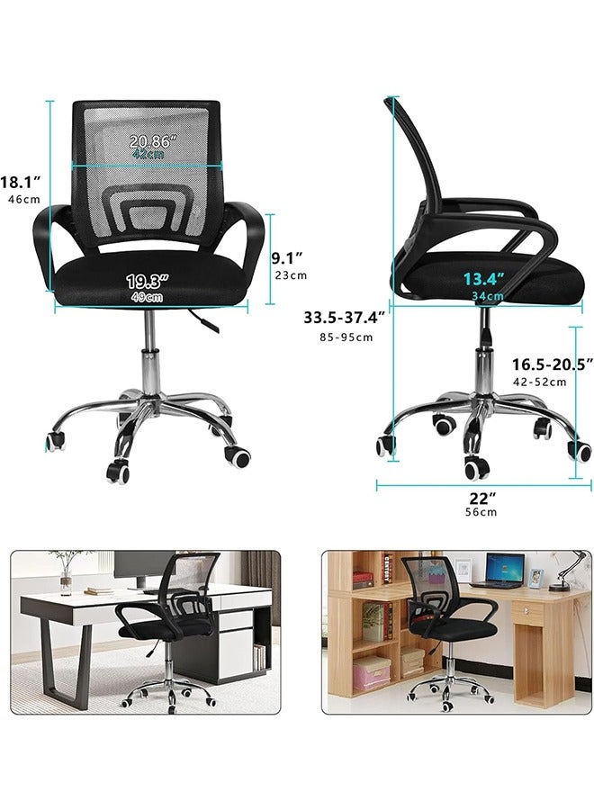 Generic Office Chair, Ergonomic Desk Chair, Comfort Computer Chair, Adjustable Height Gaming Chair with Wheels, Lumbar Support Mesh Chair, Swivel Computer Home Office Chair, Study Task Chair  - Image 2