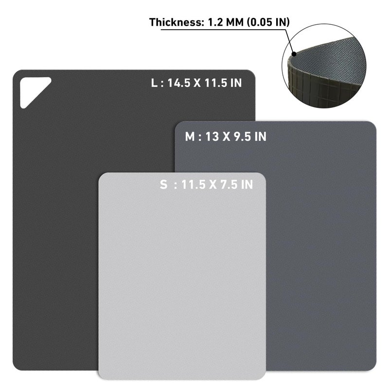 WK Flexible Plastic Cutting Boards Mats for Kitchen, Flexible Non Slip Cutting Mat, Thin Cutting Sheets, BPA Free, Dishwasher Safe, Multi Sizes - Image 3
