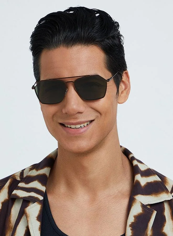 30Sundays 30Sundays FIGARO,Men Sunglasses, Aviator Sunglasses, UV Protection: UV400 (Brown,Green)