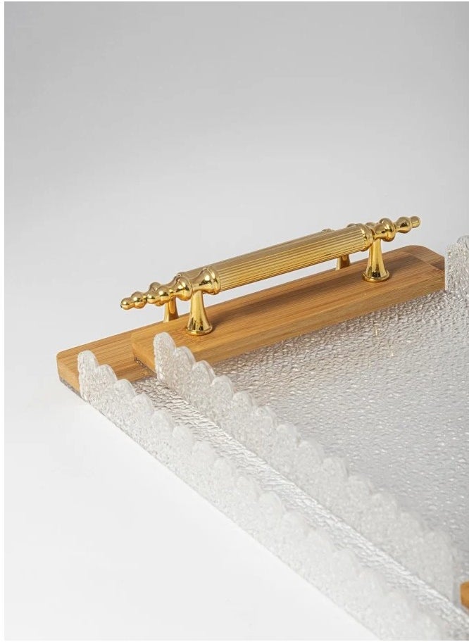 CC Bin Shihon Acrylic rectangular tray set with wooden ends in two sizes  - Image 3
