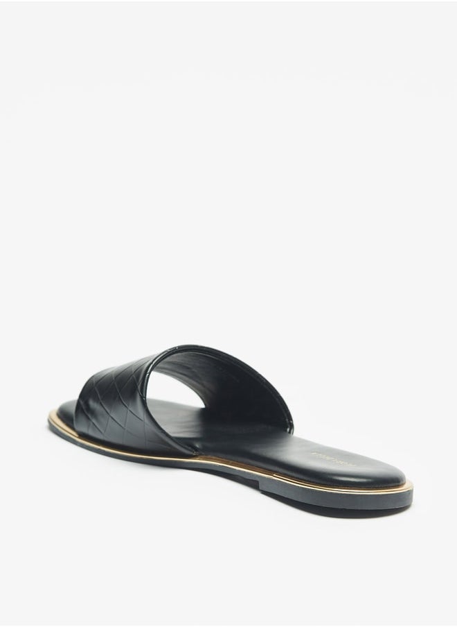 Flora Bella By Shoexpress - Women Textured Slip-On Sandals - Image 1
