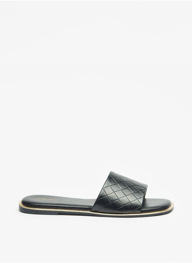 Flora Bella By Shoexpress - Women Textured Slip-On Sandals - Image 1