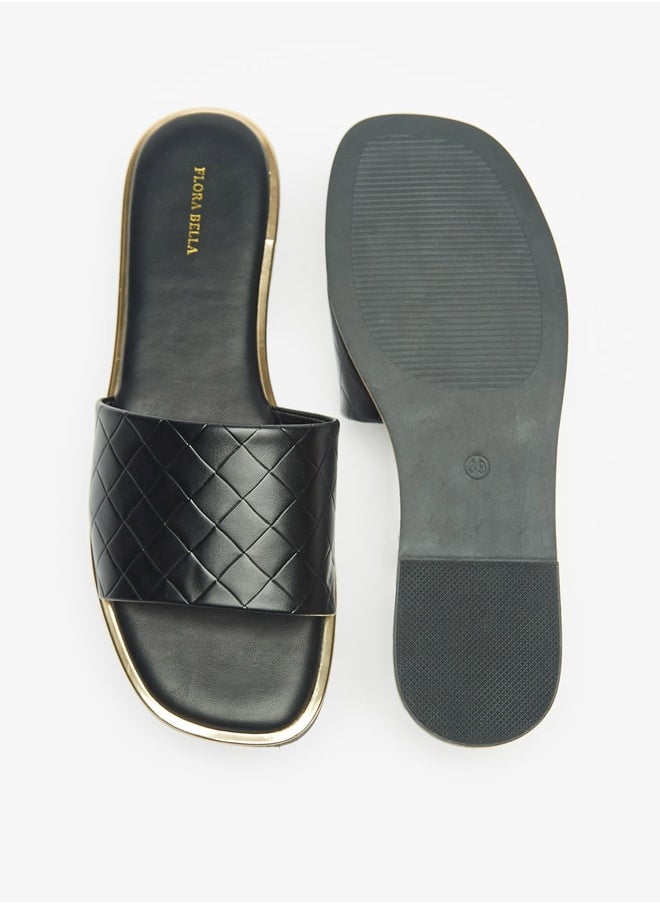 Flora Bella By Shoexpress - Women Textured Slip-On Sandals - Image 1