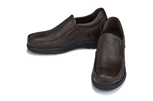 CALTO Men's Invisible Height Increasing Elevator Shoes - Dark Brown Premium Leather Slip-on Lightweight Casual Loafers - 3 Inches Taller - G1823 - Size 8 D(M) US - Image 5