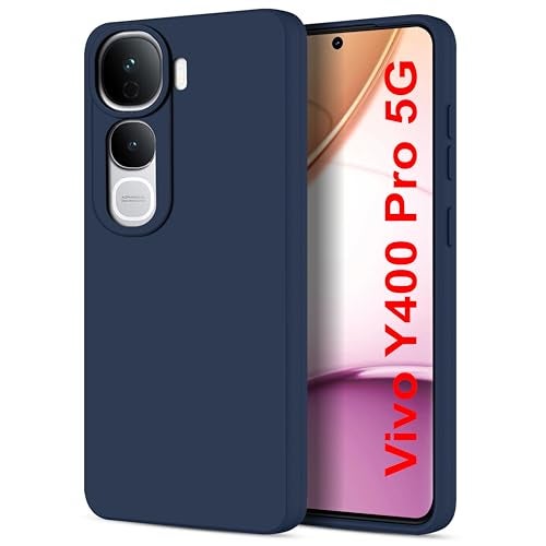SBMS Silicone Back Cover Case for Vivo Y400 Pro 5G | Soft Micro-Fibre Lining Inside | Camera Protection Bump | Shockproof Back Cover Case for Vivo Y400 Pro 5G (Blue) - Image 1