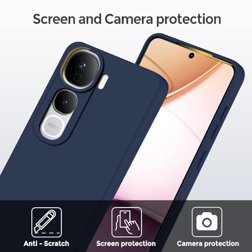 SBMS Silicone Back Cover Case for Vivo Y400 Pro 5G | Soft Micro-Fibre Lining Inside | Camera Protection Bump | Shockproof Back Cover Case for Vivo Y400 Pro 5G (Blue) - Image 2