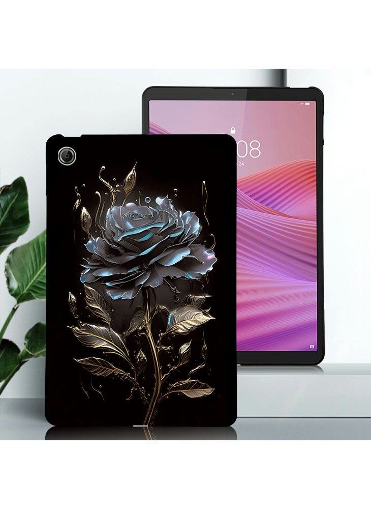 جراب TPU مطبوع عليه نقشة لجهاز Lenovo Tab K9 اللوحي، غطاء واقٍ رفيع - أسود وردي - Image 2