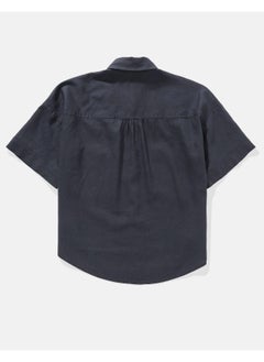 American Eagle AE Linen-Blend Short-Sleeve Button-Up Shirt  - Image 2