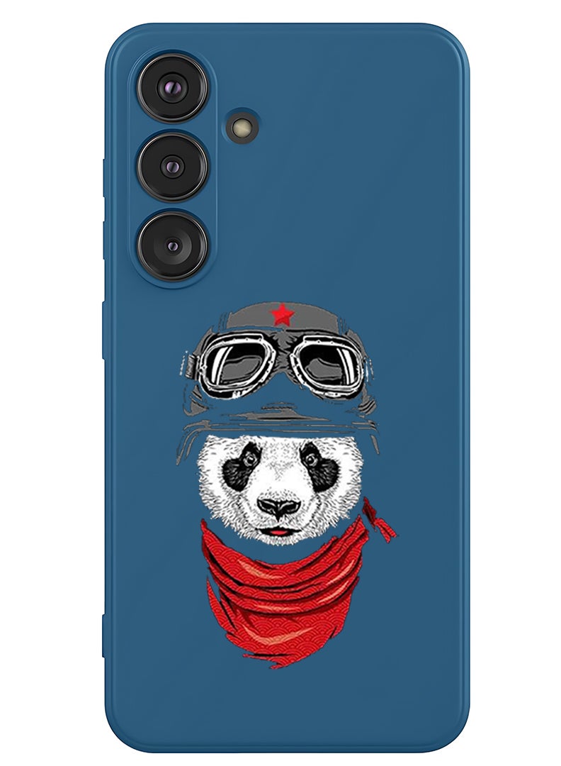 Theodor Protective Slim Fit Case Liquid Silicone Cover with Full Body Protection Anti-Scratch Shockproof Case For Samsung Galaxy S25 Plus (Blue) - Panda - Image 1