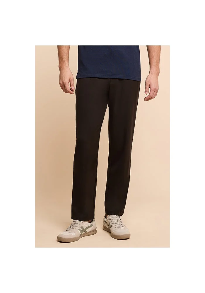 أر أند بي Solid Straight Fit Pants with Drawstring Waist