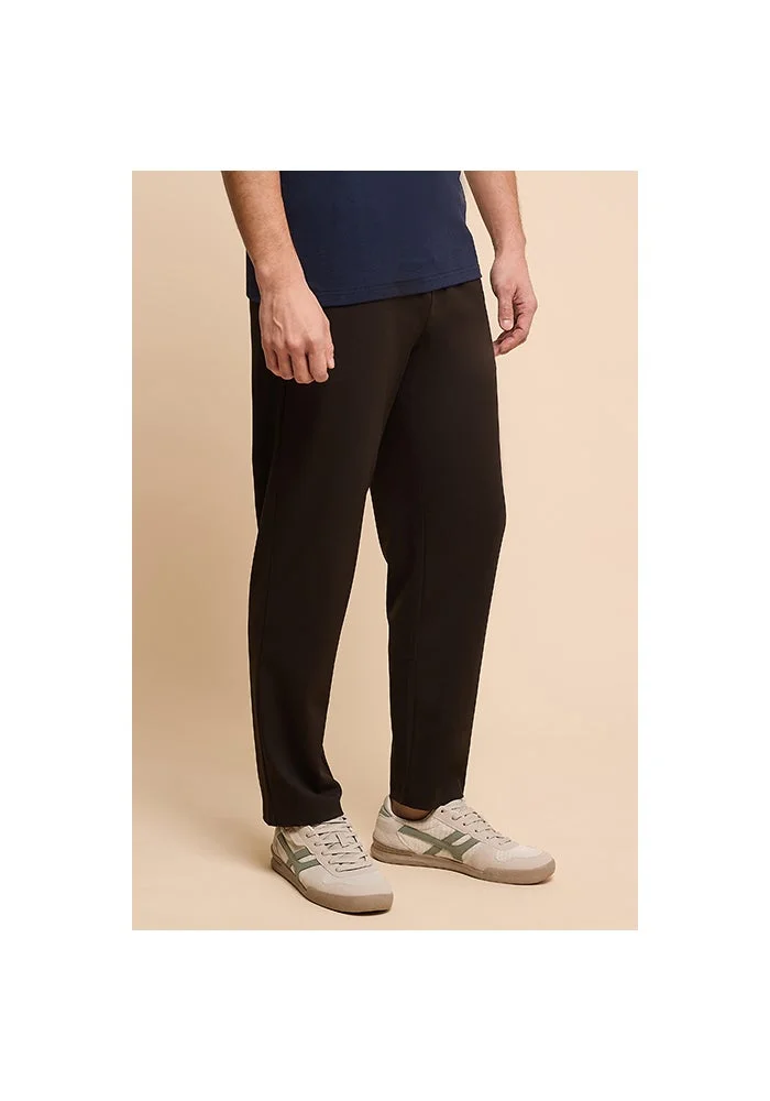 أر أند بي Solid Straight Fit Pants with Drawstring Waist
