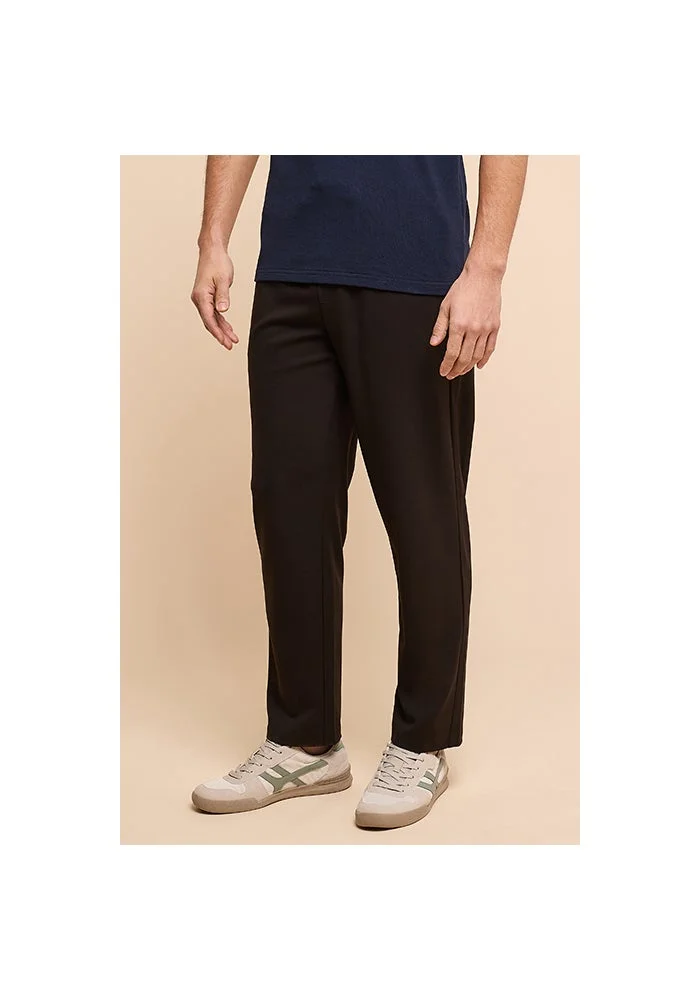 R&b  Solid Straight Fit Pants with Drawstring Waist for Men | Best Price UAE