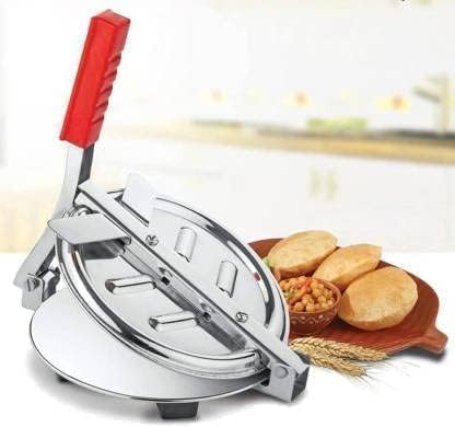 Kriya KRIYA Puri Maker Press Machine Roti Chapati Presser for Home PapadKhakhraPoori Manual Hand Press Steel with Handle for Kitchen and Stainless SteelPuri Maker Press Machine  - Image 2
