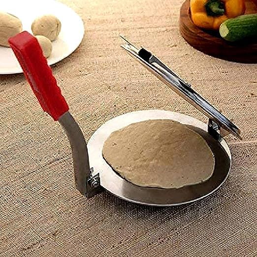 Kriya KRIYA Puri Maker Press Machine Roti Chapati Presser for Home PapadKhakhraPoori Manual Hand Press Steel with Handle for Kitchen and Stainless SteelPuri Maker Press Machine  - Image 3