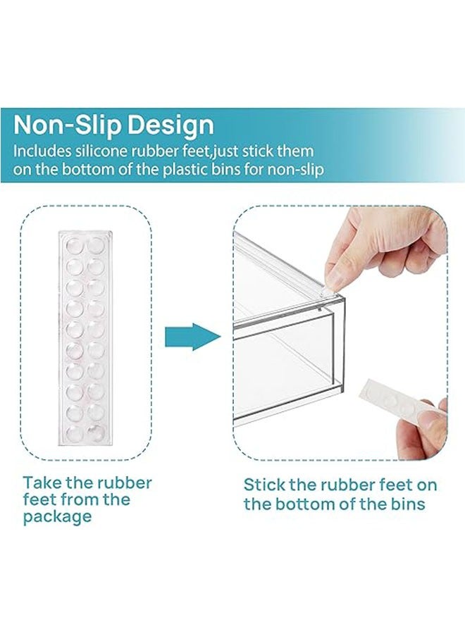 Arabest Stackable Storage Drawers Set of 3, 12.1" Wide and 4.4'' Tall Clear Plastic Organizer Bins for Makeup, Cosmetics, Beauty Supplies,Ideal for Vanity, Bathroom,Cabinet,Pantry Organization  - Image 3