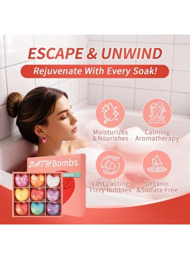 Day Wins Bath Bombs Gift Set, 9 Pack Organic & Natural Essential Oil Handmade Bombs, with Shea Butter and Glycerin, Natural Bomb Fizzies for Relaxing, Spa Gifts for Women - Image 2