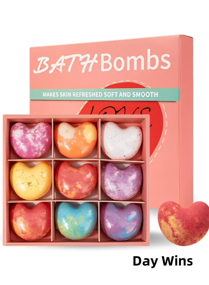 Day Wins Bath Bombs Gift Set, 9 Pack Organic & Natural Essential Oil Handmade Bombs, with Shea Butter and Glycerin, Natural Bomb Fizzies for Relaxing, Spa Gifts for Women - Image 1