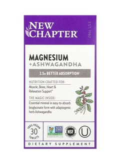 New Chapter Magnesium + Ashwagandha, 30 Tablets  - Image 1