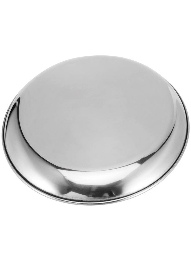 JOIKIT 4 Pack 12 Inch Stainless Steel Plate, Round Metal Dinner Plates, Kitchenware Dinner Dishes Serving Tray Large Camping Plates for BBQ, Snack, Food Serving, Dishwasher Safe - Image 3